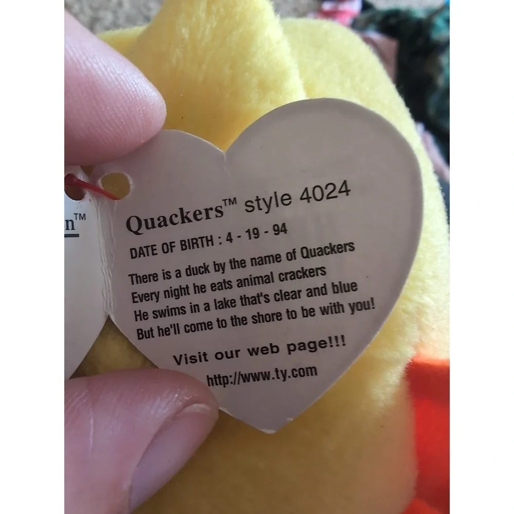 Ty Beanie Babys - Quackers The Duck (4024)‎ With Tag Errors Listed In Descript!